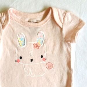 first impressions blush pink bunny bodysuit diaper shirt 3 months baby girl